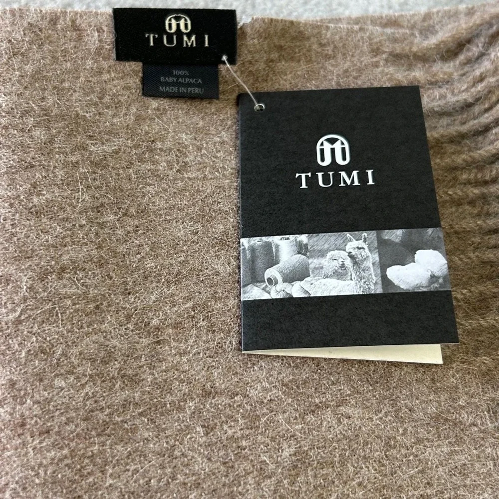 TUMI 100% Baby Alpaca Scarf Brown Unisex Luxury Soft Warm Peru Made Gift Ready‎